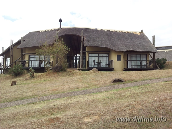 Exterior of a six-sleeper self-catering chalet at Didima Camp in the Drakensberg